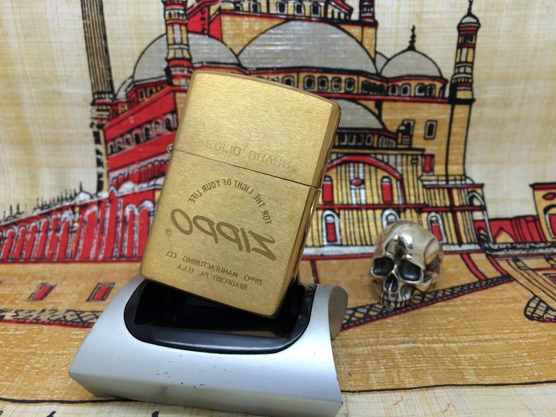 原装正版 1991年纪念底刻全新纯铜罕见错版蚀刻斜标打火机 zippo