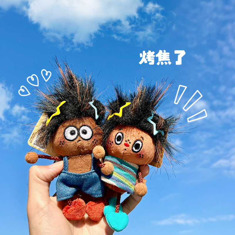 丑萌炸毛仔毛绒包挂件可爱钥匙扣书包车钥匙挂饰潮玩包挂创意礼物