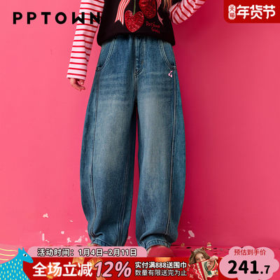 女童弯刀牛仔裤秋冬新款