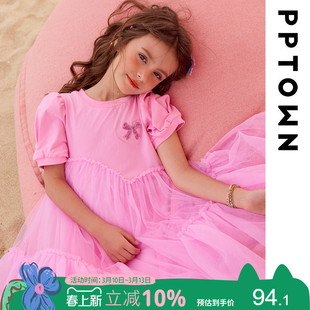 女童网纱连衣裙夏季2025新款儿童绝美公主裙小女孩多巴胺小洋裙子