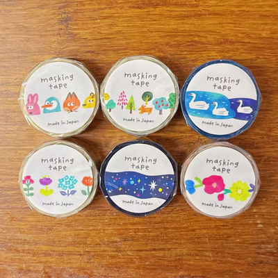 现货日本Mindwave新品胶带森林动物花束几何图形星空手帐素材装饰