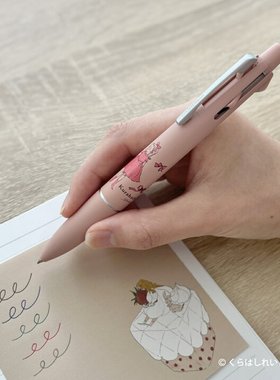 日本三菱仓桥伶衣联名学研新款墨水4合1模块多色0.5mm圆珠中油笔