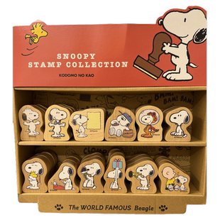 现货新品日本KODOMO史努比限定木制异形印章手帐素材DIY涂色手绘