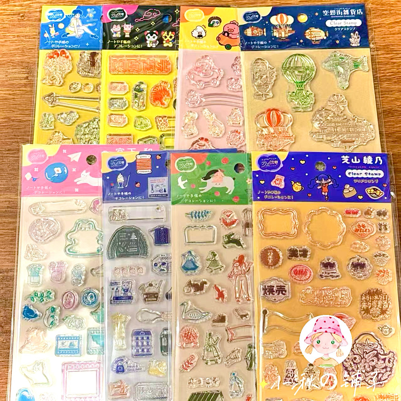 现货日本人气插画师系列透明印章eric宫下和卡通印章女孩手帐装饰