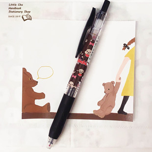 现货新款正版日本斑马ZEBAR蒙奇奇联名限定按动0.5黑色速干中性笔