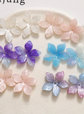 星空流沙质感醋酸紫荆花朵 diy亚克力配件耳环发簪手机壳材料