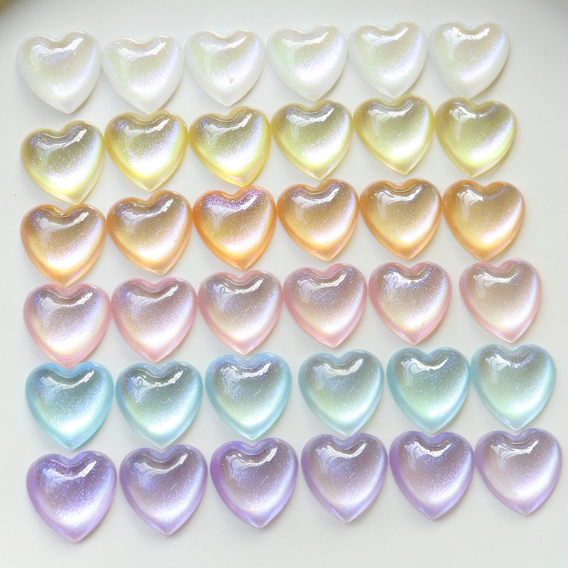 INS七彩流光散粉心形桃心贴片diy树脂配件耳饰发夹手机壳材料,饰品/流行首饰/时尚饰品新,其他DIY饰品配件,淘宝优惠券,粉丝福利购,淘宝优惠卷