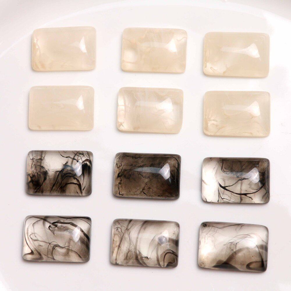 创意设计几何水墨晕染长方树脂贴片配件diy耳环女头饰手机壳材料