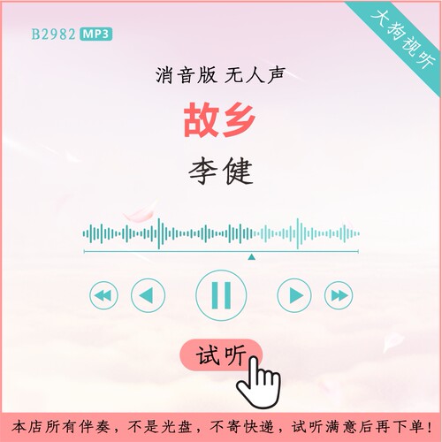 B2982李健 故乡 消音伴奏 高品质 无人声