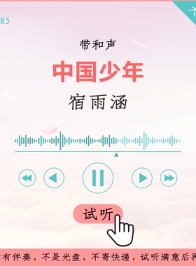 B1085宿雨涵 中国少年 伴奏 高品质 带和声
