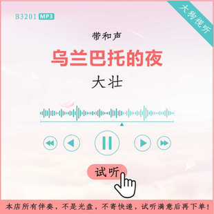 B3201大壮 乌兰巴托的夜 原版伴奏 高品质 带和声