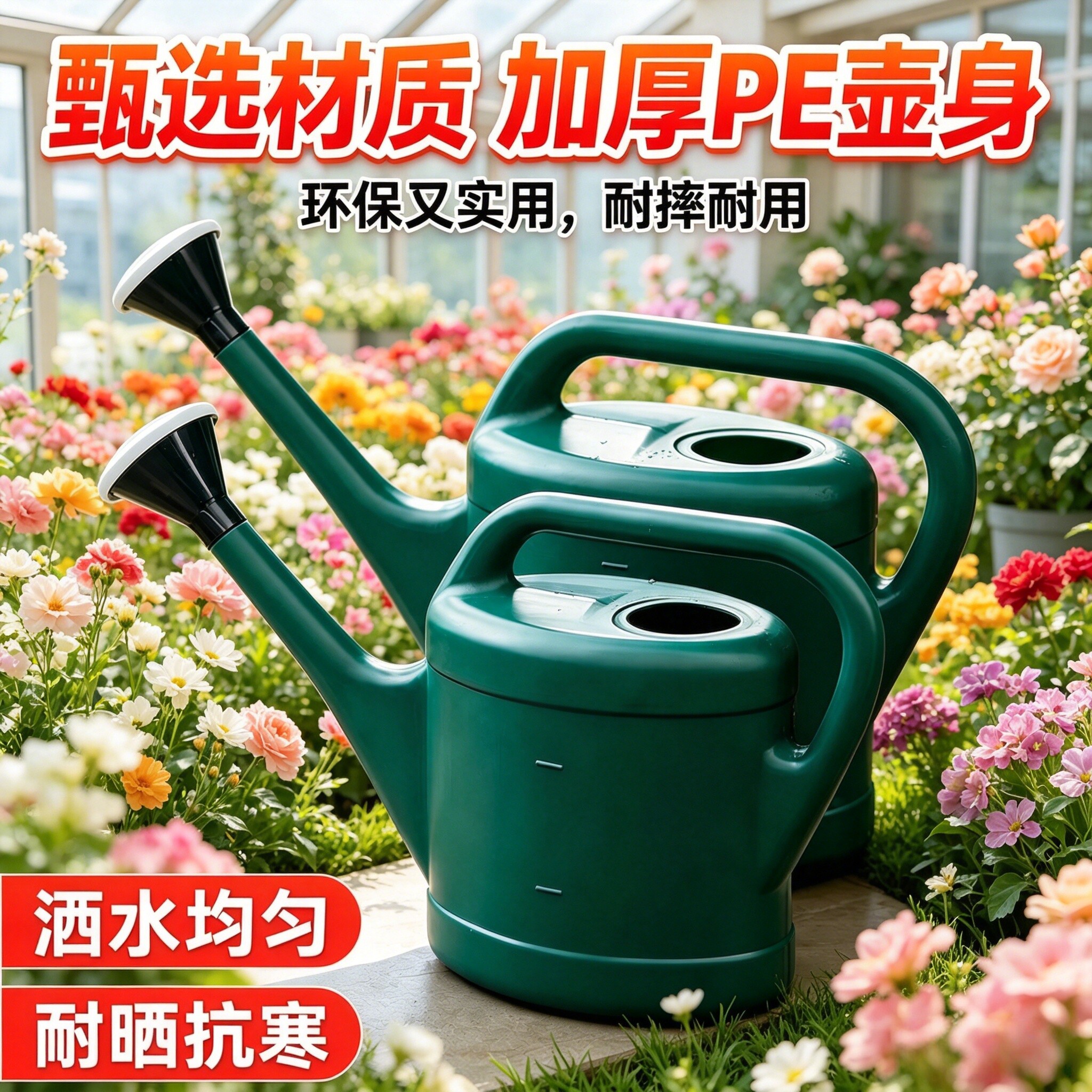 出口款塑料大洒水壶水壶淋水壶家用浇花用喷壶长嘴园艺喷壶小花洒