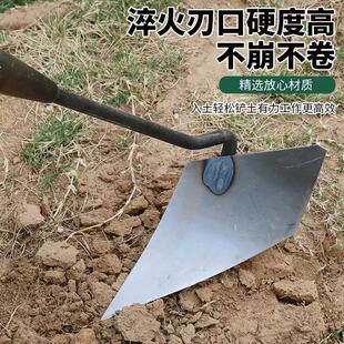 新加厚锰钢三角锄头犁地松土神器开沟施肥尖头农用种菜起垄开沟机