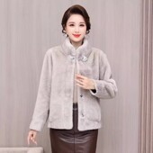 貂绒外套女短款 小个子女士款 中老年黄金貂绒加厚皮草长款 2024新款