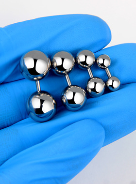 钛钢直杆系带钉大圆球大尺寸短杆短款乳环乳钉穿刺饰品