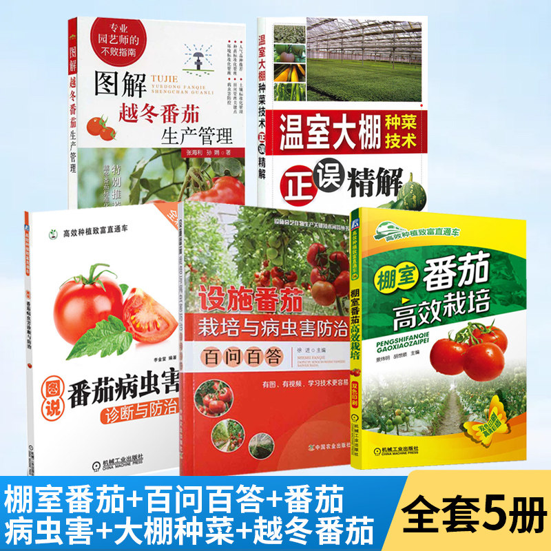 【全5册】棚室番茄高效栽培+百问百答+图说番茄病虫害+大棚种菜+越冬番茄 高效种植番茄书籍西红柿栽培技术大全书籍番茄种植技术书属于什么档次？