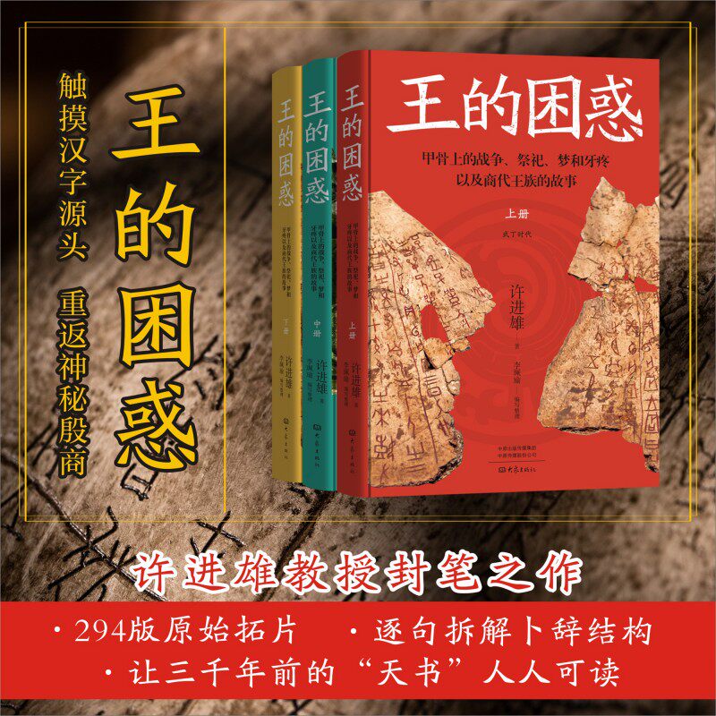 王的困惑 甲骨上的战争祭祀梦和牙疼以及商代王族的故事 上中下三册 许进雄 关于商代甲骨卜辞的文化普及读本甲骨文识字书考古书籍