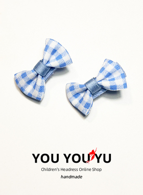 宝宝蓝色蝴蝶结发夹可爱星发饰儿童发卡不伤发婴儿头饰女童全包夹