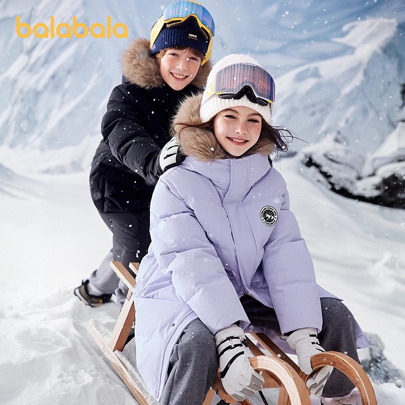 巴拉巴拉balaOne童装儿童羽绒服男女童2025冬季加厚保暖长款外套