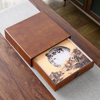 高档茶饼木盒盒普洱茶白茶饼收纳盒防潮福鼎357克200克饼通用定制