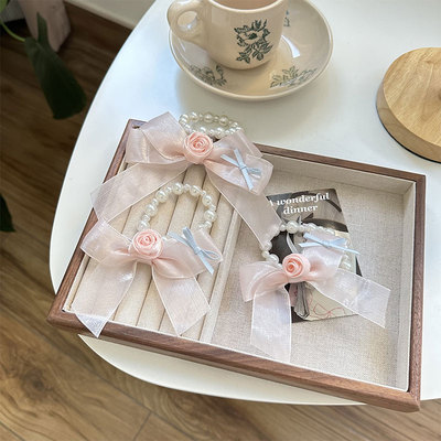 法式氛围感甜美绢纱发夹