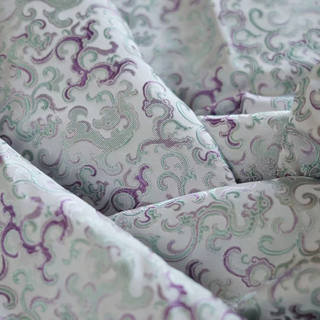 宋锦繁花纹样丝缎丝绸中国风新中式面料