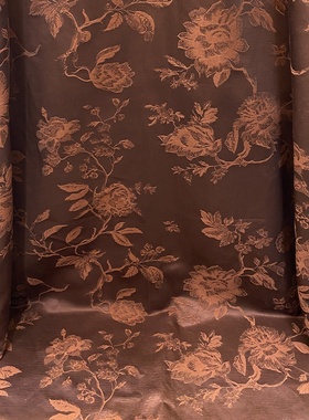 亚麻龙赛尔  精细提花 砖红色 秋冬新款 上衣裤子外套服装面料