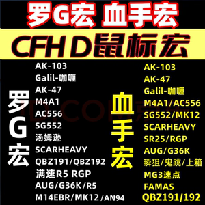 CFHD高清大区罗G鼠标编程压枪G502GPW2系列R5多键宏文件主播同款