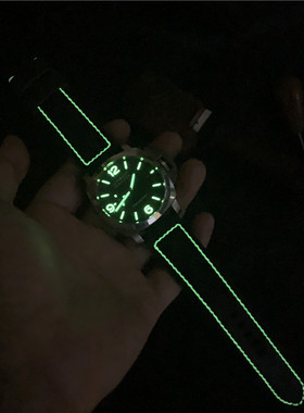 白线夜光线可定制店内多款表带 手工定做适用于沛纳海1118表带