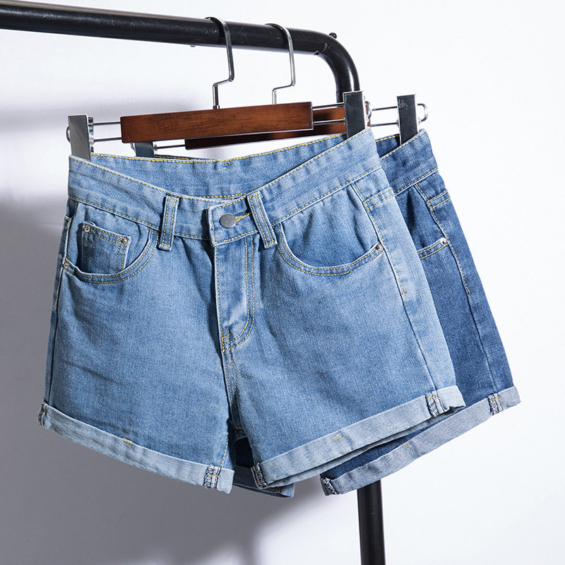 高腰牛仔短裤女2025夏季学生卷边宽松显瘦a字阔腿裤热裤子韩版潮