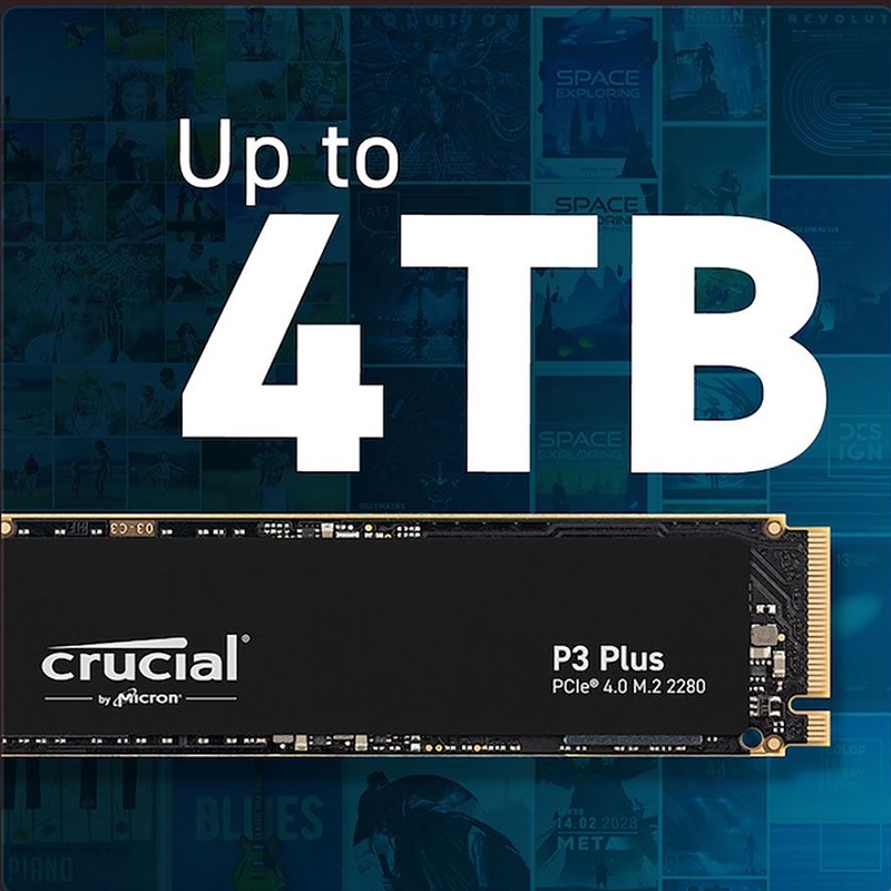 Crucial英睿达 P3 plus 4T 4TB 笔记本台式机SSD固态硬盘PCIe4.0