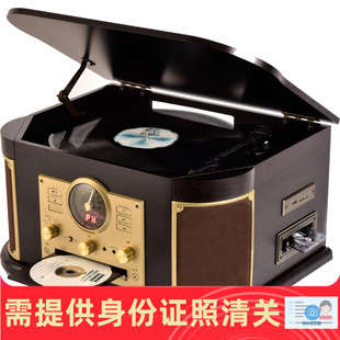 日本代购 YAMAZEN 黑胶唱片机磁带卡座CD播放收音一体 M100CR MRP