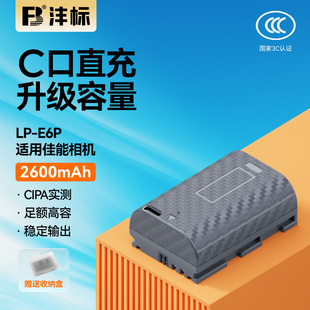 II二代R5C 5D4 E6P相机电池26C适用佳能R52 Mark 90D 沣标LP R6II 70D 60D 80D电池充电器套装