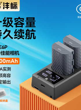 沣标LP-E6P相机电池26适用佳能R52 R5 Mark II二代R5C R6II R7 5D4 60D 70D 7D 6D 90D 80D电池充电器套装