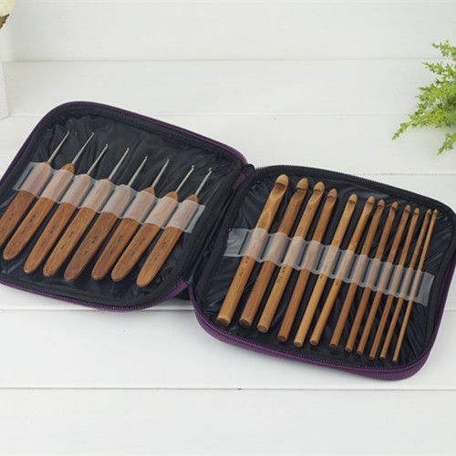 竹碳钩针编织工具钩针套装 送针包收纳方便号数齐全