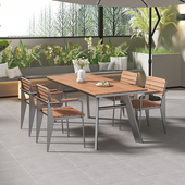 长方形户外桌椅奶茶店桌子露天庭院花园阳台室外防腐咖啡厅休闲桌