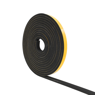 黑色EVA海绵单面胶带自粘型泡棉条阳光房防震防撞隔音门缝密封条
