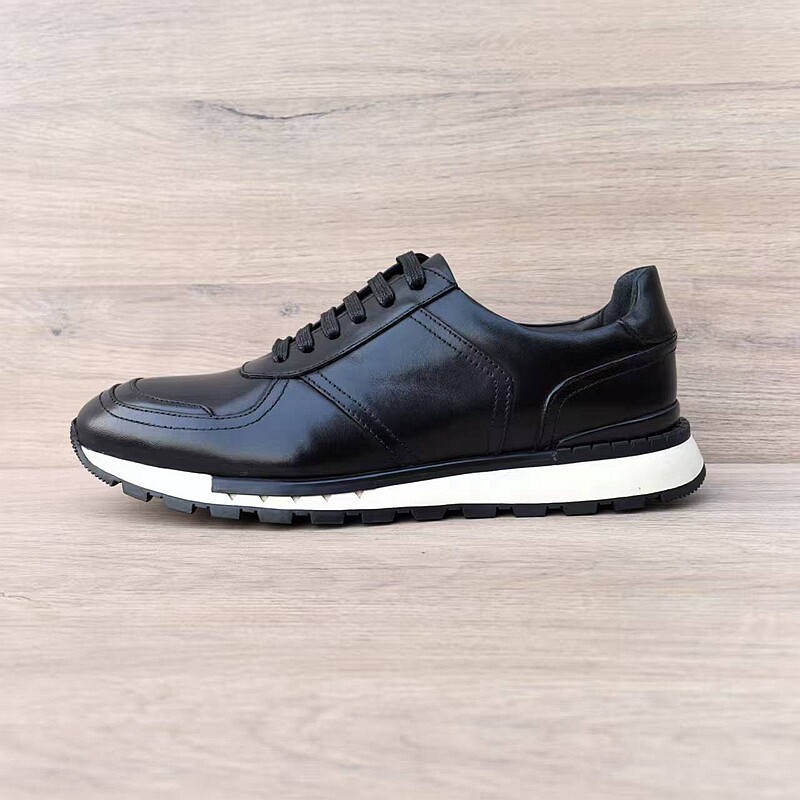 高端手工皮鞋男头层牛皮秋冬时尚百搭英伦外贸平替运动休闲鞋透气