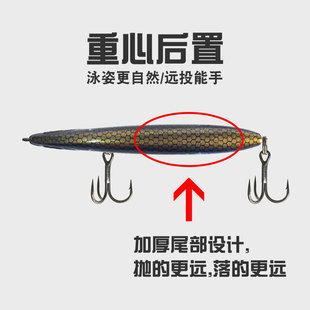 18g颤神假饵钨珠转移远投翘嘴鲈鱼饵 路亚沉水铅笔一颤沉硬饵7g