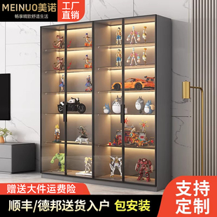 玻璃门手办展示柜陈列家用客厅盲盒玩具乐高模型摆件商用书柜酒柜