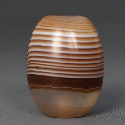 亚光象形缟纹半透缠丝玛瑙椭圆珠长鼓珠23*18MM_B6658