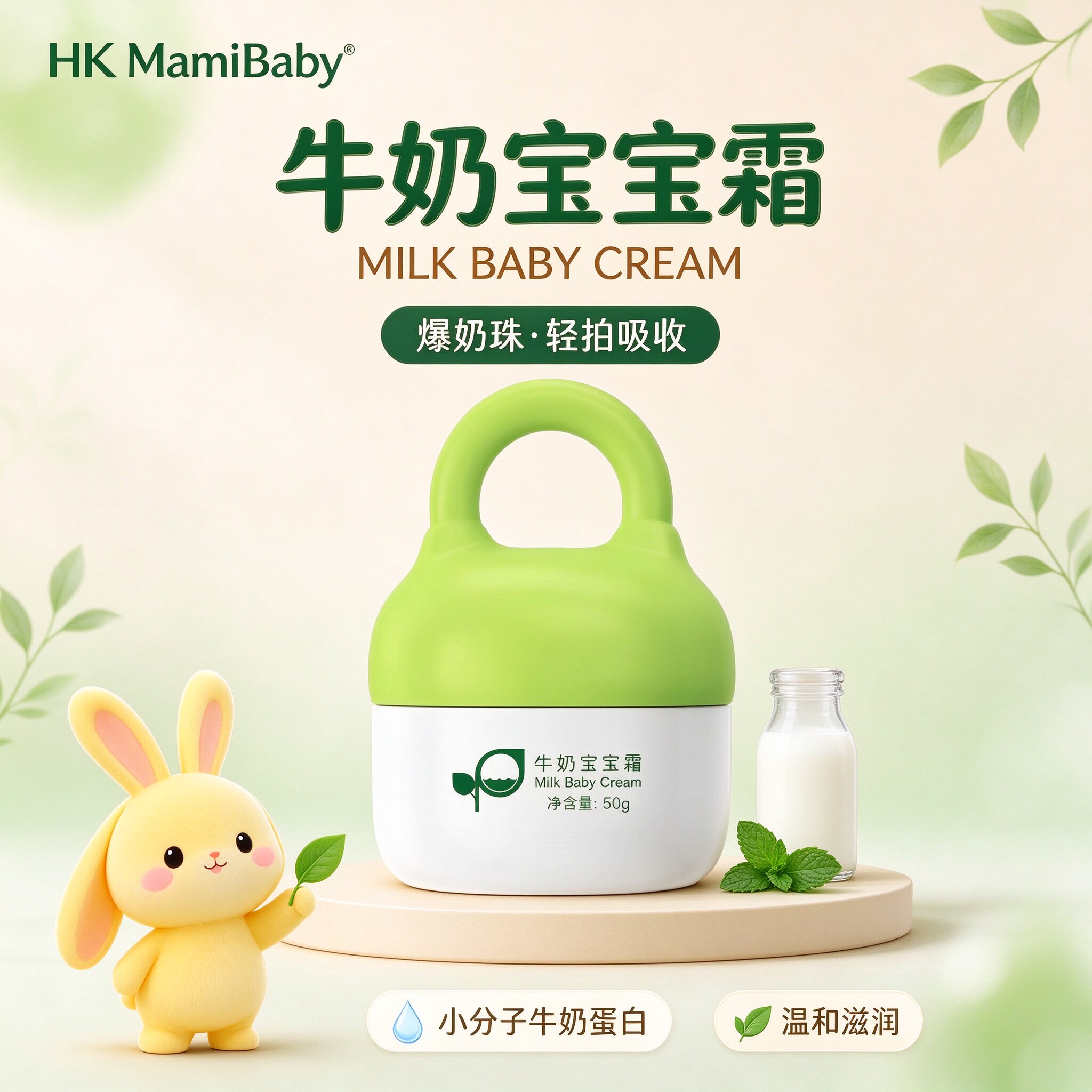 HKmamibaby牛奶宝宝霜温和爆奶