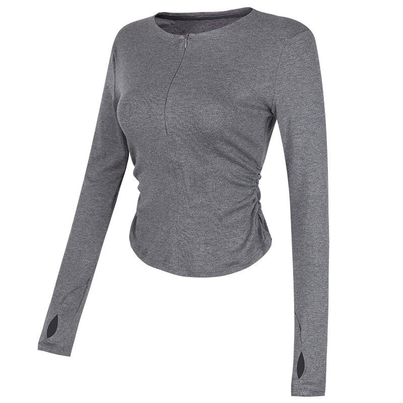 跨境秋冬新款瑜伽服上衣女健身长袖训练跑步收腰弹力显瘦运动上衣,运动/瑜伽/健身/球迷用品,瑜伽套装,淘宝优惠券,粉丝福利购,淘宝优惠卷