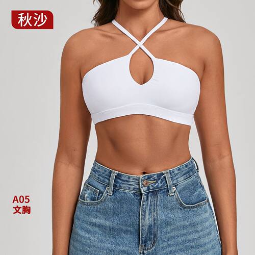 跑步运动内衣美背健身上衣瑜伽服女交叉速干透气欧美裸感瑜伽文胸