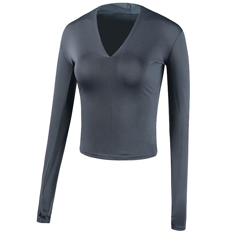 新款网红上衣v领紧身瑜伽服长袖弹力显瘦速干t恤跑步运动,运动/瑜伽/健身/球迷用品,瑜伽套装,淘宝优惠券,粉丝福利购,淘宝优惠卷