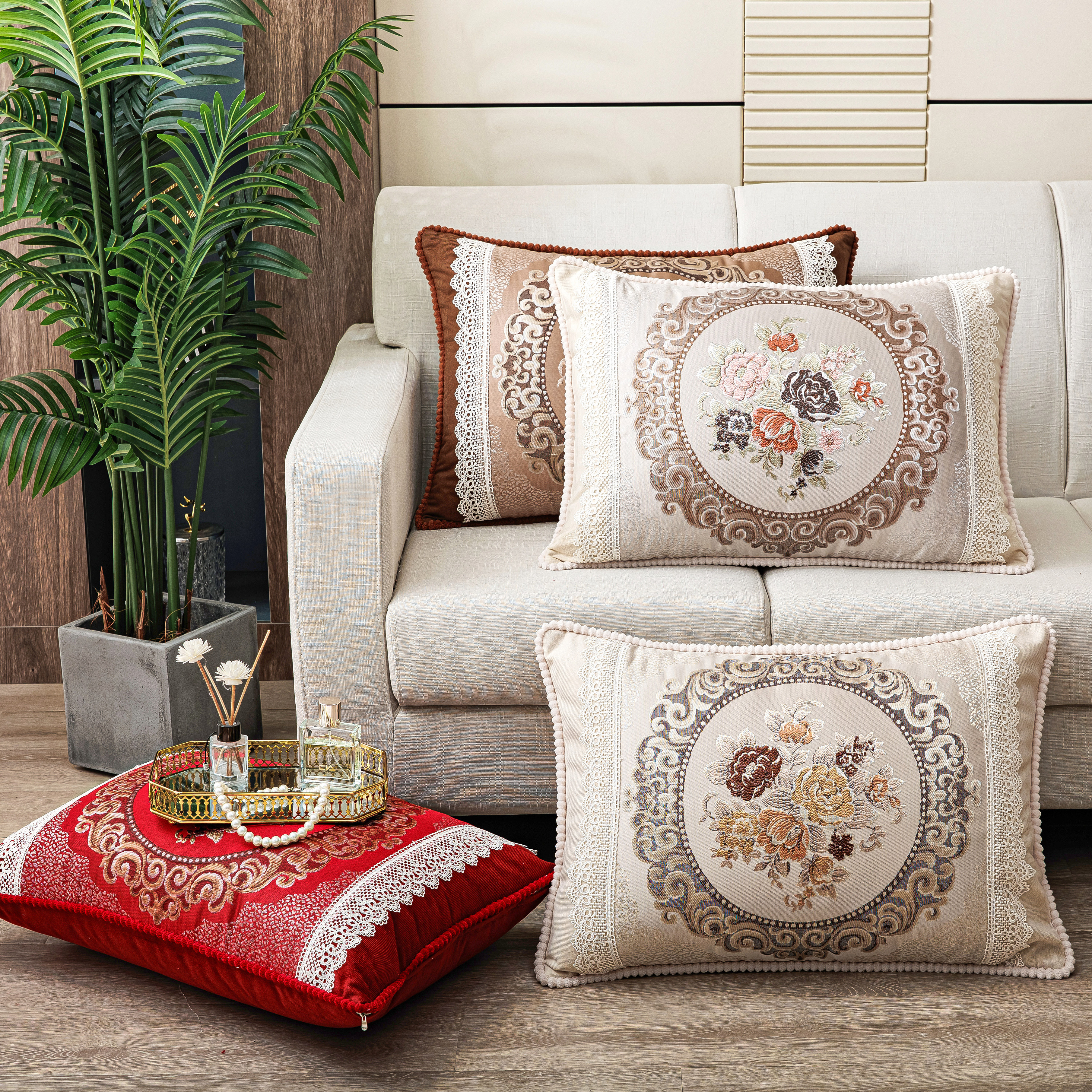 欧式沙发抱枕靠垫枕头套汽车腰枕抱枕红木沙发大靠背枕套