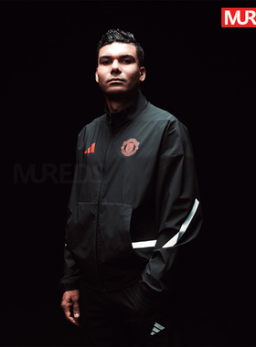 曼联官方正品阿迪达斯球队赛前出场ZNE运动连帽夹克外套JM5559