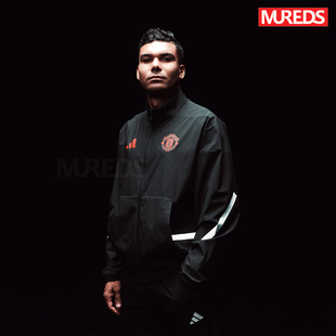 曼联官方正品阿迪达斯球队赛前出场ZNE运动连帽夹克外套JM5559