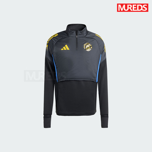 曼联官方正品阿迪达斯25/26赛季足球保暖半拉链长袖训练服KE1238
