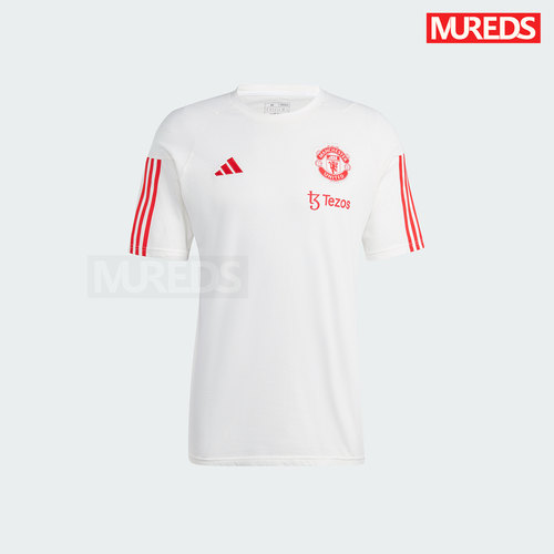 曼联官方正品阿迪达斯adidas球员同款队徽白色训练短袖T恤IA8488